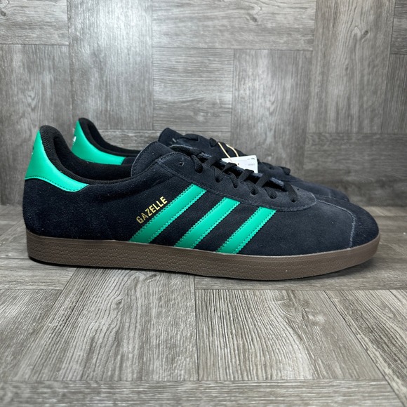 adidas Originals Other - Adidas Gazelle Mens 14 Black Suede Green Gum Retro Classic NEW JH5394